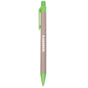 PE4772
	-RECYCLED PAPER PEN
	-Natural/Lime Green